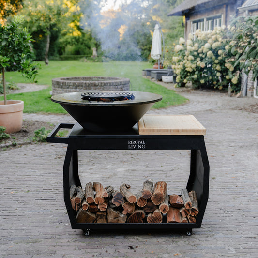 BBQ Plancha Grill Big Jack Black 3.0 - Con tapa y leñero