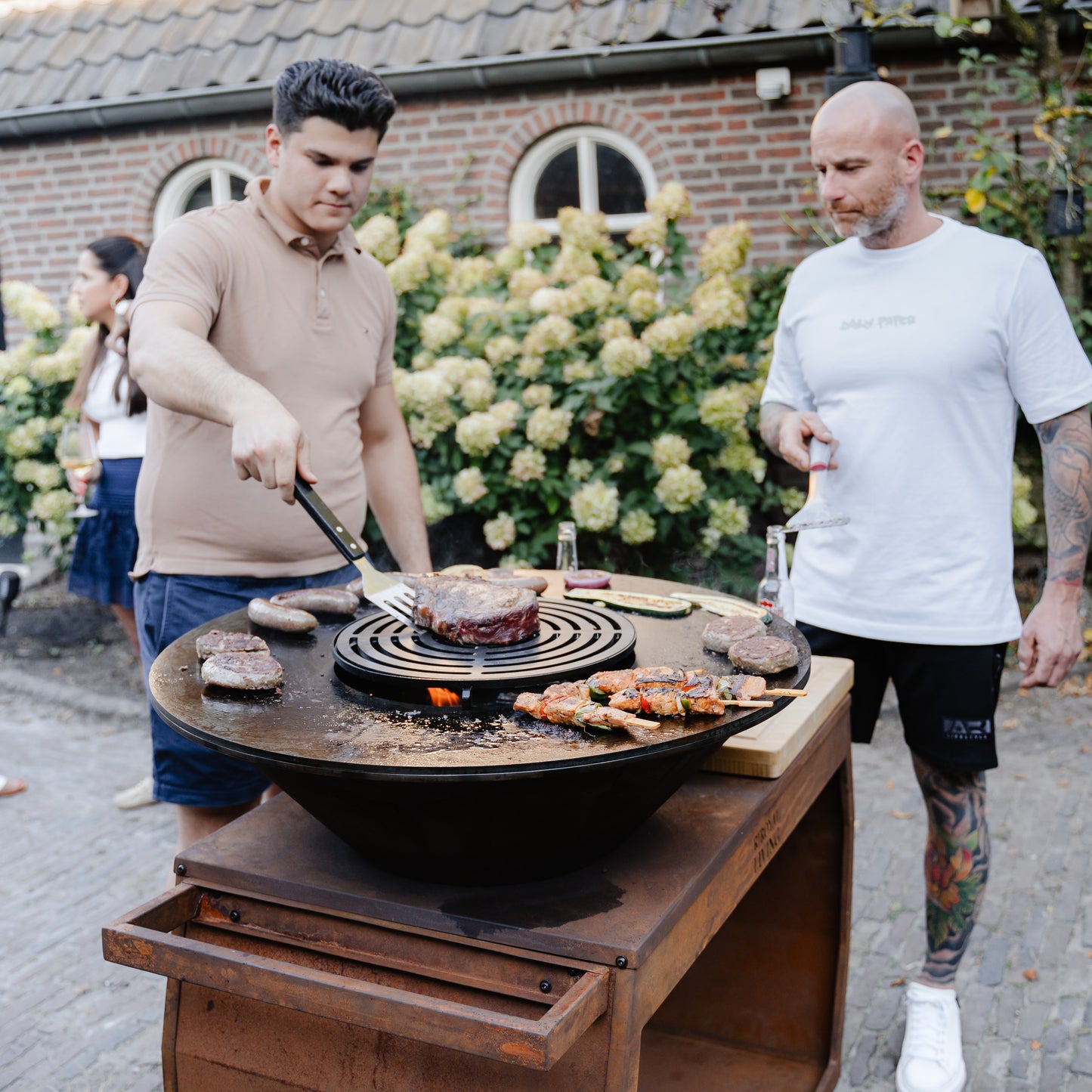BBQ Plancha Grill Big Jack Acero corten 3.0 - Con tapa y leñero