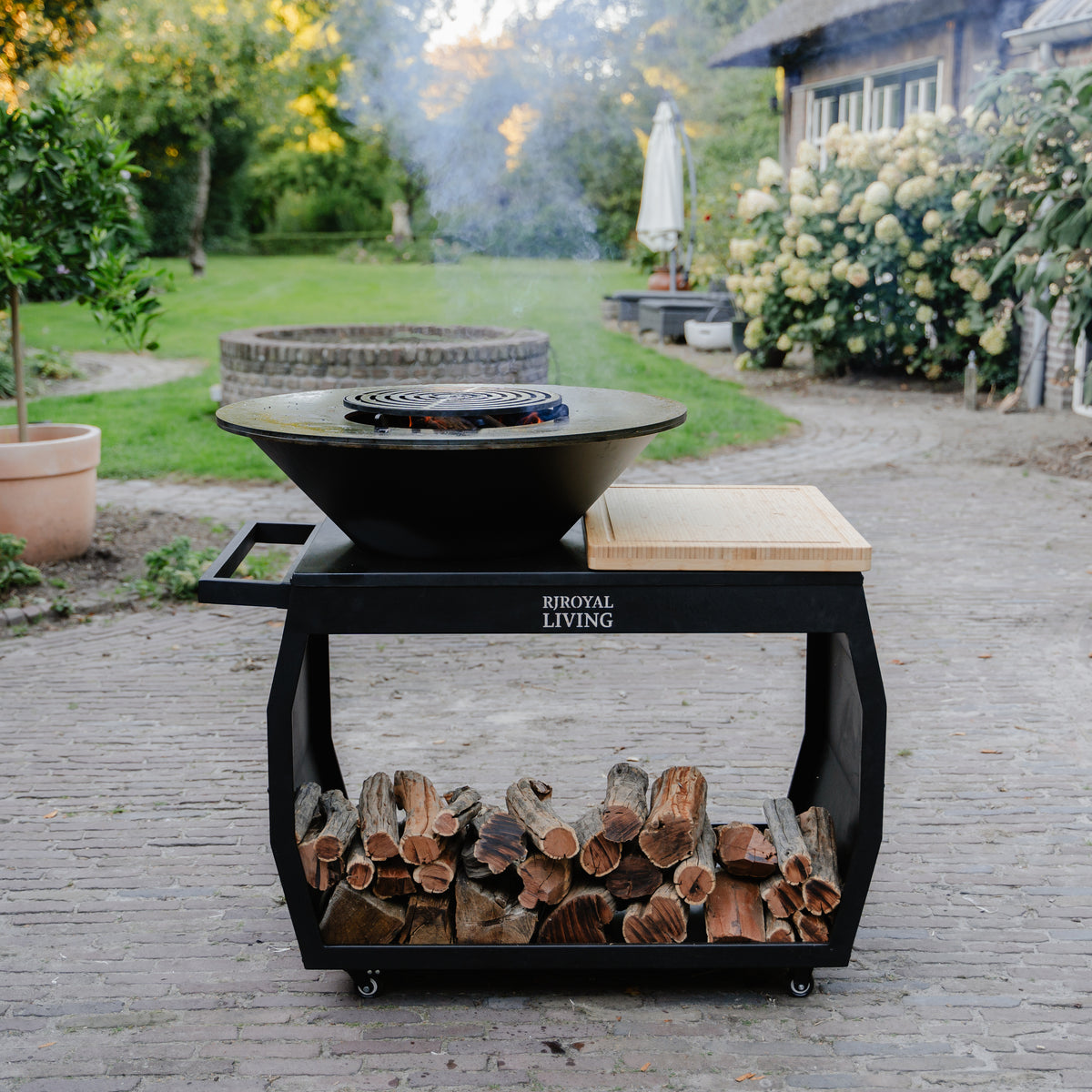 BBQ Plancha Grill Big Jack Black 3.0 - Con tapa y leñero