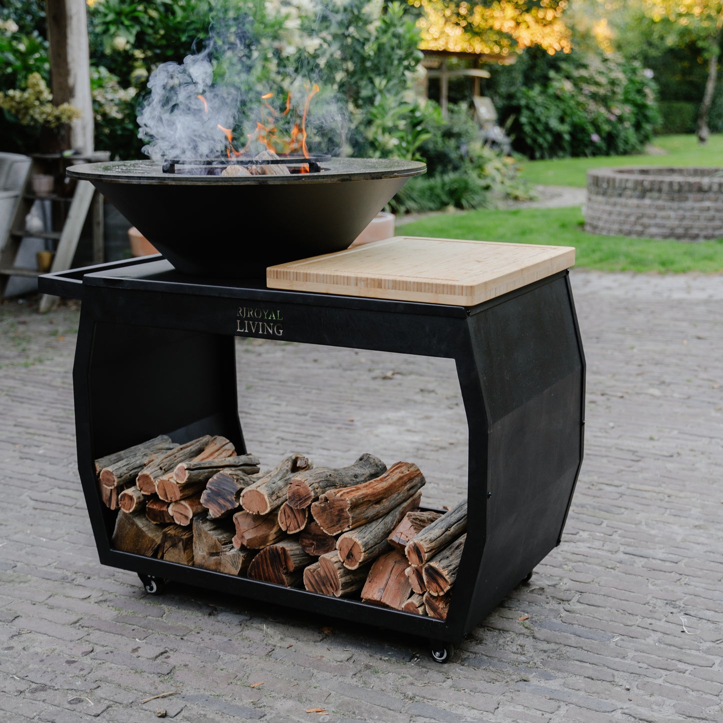 BBQ Plancha Grill Big Jack Black 3.0 - Con tapa y leñero
