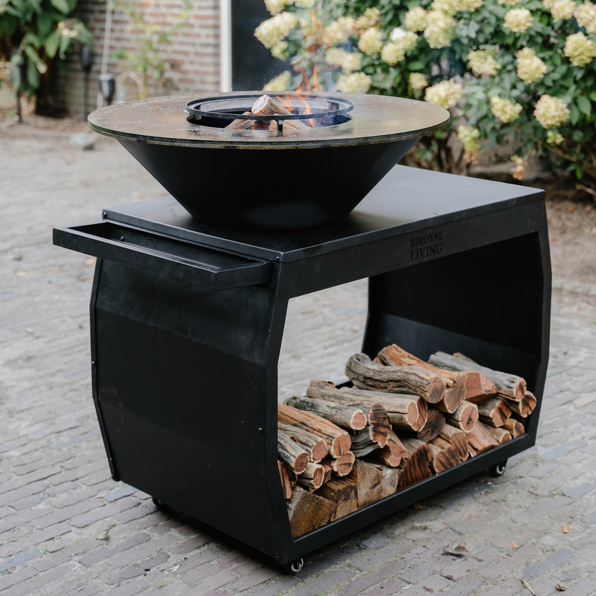 BBQ Plancha Grill Big Jack Black 3.0 - Con tapa y leñero