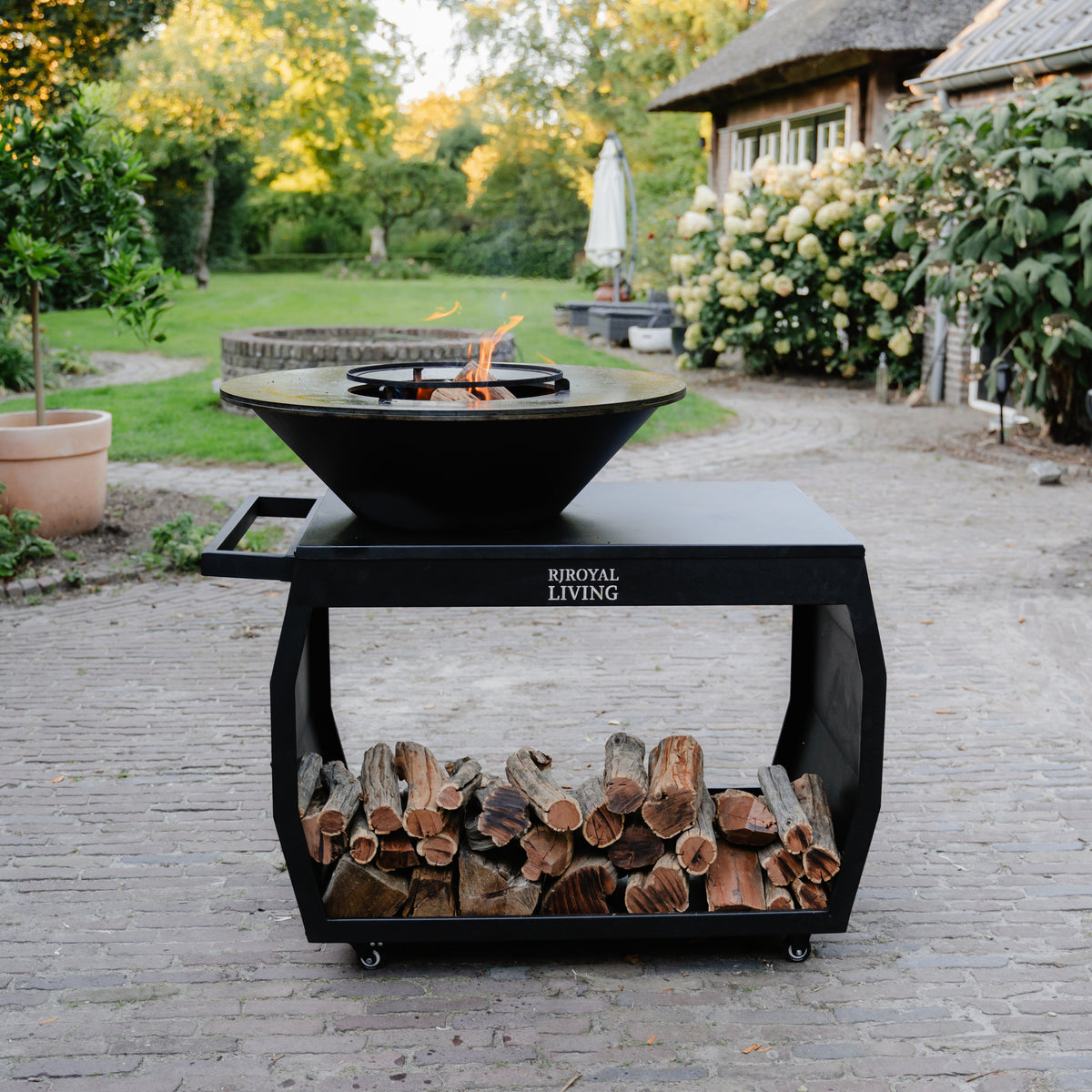 BBQ Plancha Grill Big Jack Black 3.0 - Con tapa y leñero