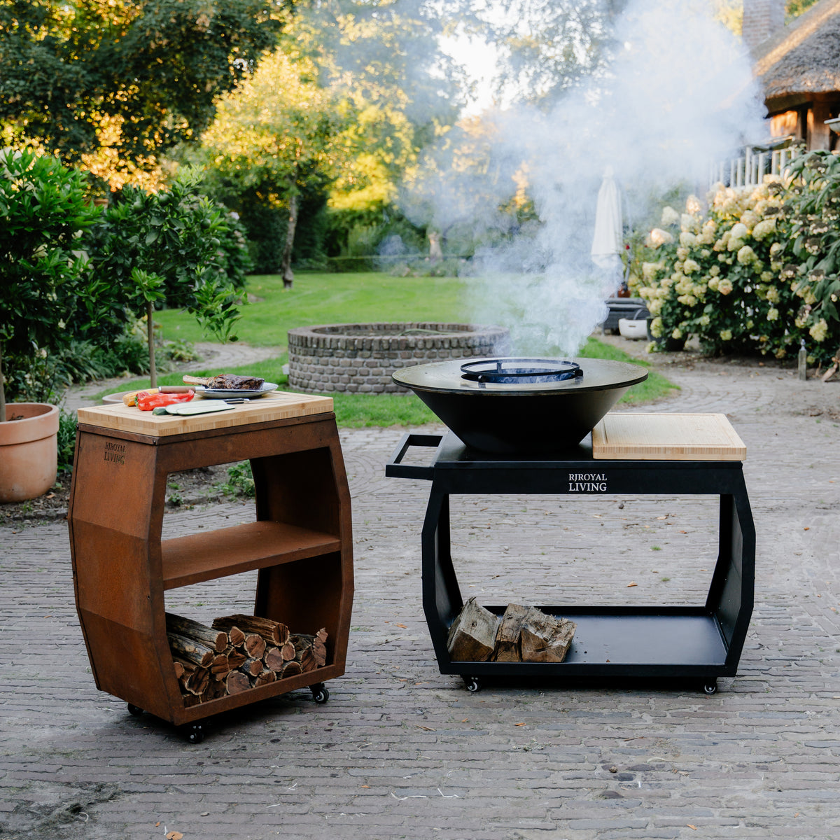 BBQ Plancha Grill Big Jack Black 3.0 - Con tapa y leñero